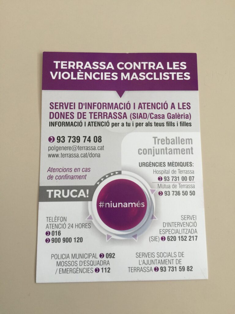 TERRASSA CONTRA LES VIOLÈNCIES MASCLISTES: NOMÉS A LES NOIES?